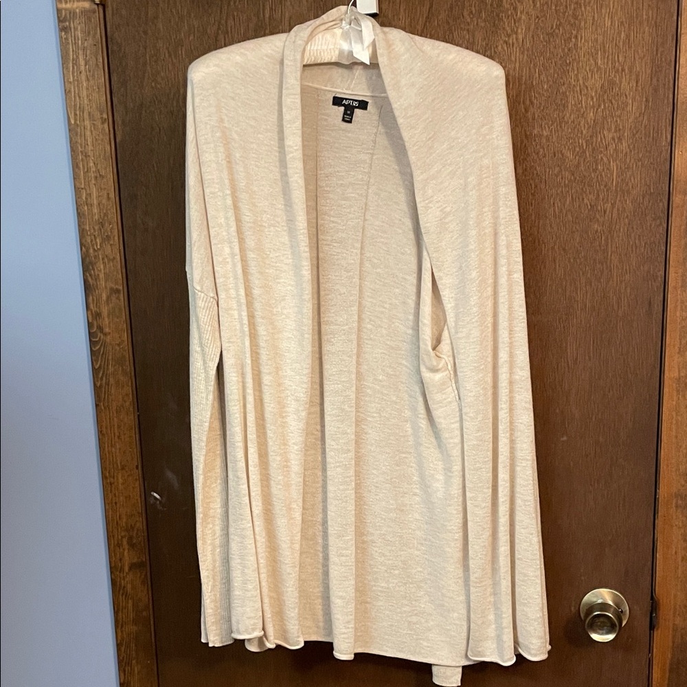 Apt. 9 Light Beige Open Front Cardigan